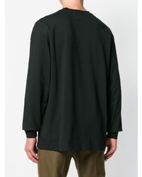 schwarzes bedrucktes Langarmshirt von MSGM