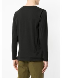 schwarzes bedrucktes Langarmshirt von Kent & Curwen