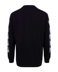 schwarzes bedrucktes Langarmshirt von Palace