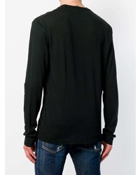 schwarzes bedrucktes Langarmshirt von DSQUARED2