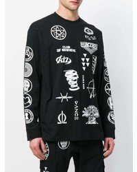 schwarzes bedrucktes Langarmshirt von Ktz