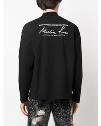 schwarzes bedrucktes Langarmshirt von Martine Rose