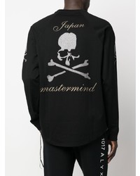 schwarzes bedrucktes Langarmshirt von Mastermind Japan