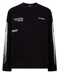 schwarzes bedrucktes Langarmshirt von Students Golf