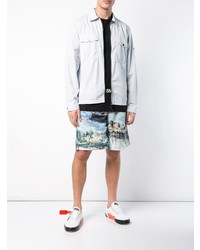 schwarzes bedrucktes Langarmshirt von Off-White