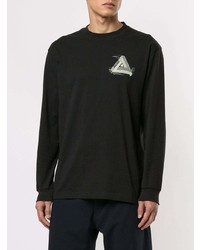 schwarzes bedrucktes Langarmshirt von Palace