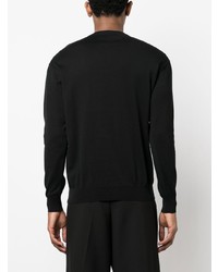 schwarzes bedrucktes Langarmshirt von Moschino