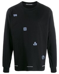 schwarzes bedrucktes Langarmshirt von United Standard