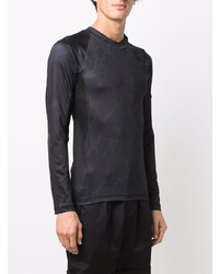 schwarzes bedrucktes Langarmshirt von Ea7 Emporio Armani