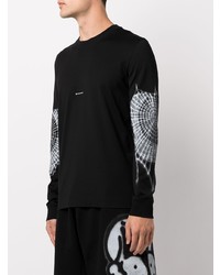 schwarzes bedrucktes Langarmshirt von Givenchy