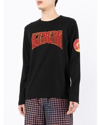 schwarzes bedrucktes Langarmshirt von Iceberg