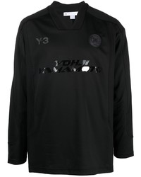 schwarzes bedrucktes Langarmshirt von Y-3