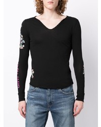 schwarzes bedrucktes Langarmshirt von Zadig & Voltaire