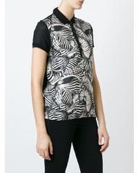 schwarzes bedrucktes Polohemd von Moncler