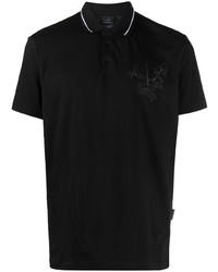 schwarzes bedrucktes Polohemd von Armani Exchange
