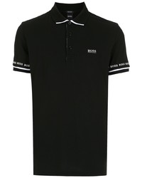 schwarzes bedrucktes Polohemd von BOSS