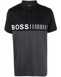 schwarzes bedrucktes Polohemd von BOSS