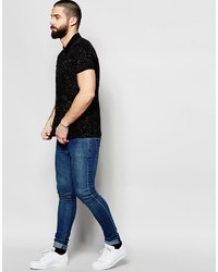 schwarzes bedrucktes Polohemd von Asos