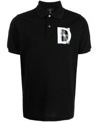 schwarzes bedrucktes Polohemd von Dunhill