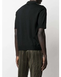 schwarzes bedrucktes Polohemd von Lanvin
