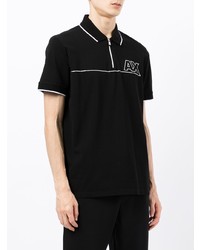 schwarzes bedrucktes Polohemd von Armani Exchange