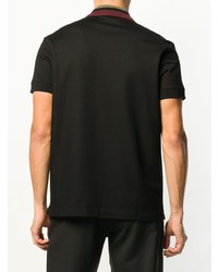 schwarzes bedrucktes Polohemd von Roberto Cavalli
