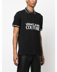 schwarzes bedrucktes Polohemd von VERSACE JEANS COUTURE