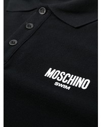 schwarzes bedrucktes Polohemd von Moschino