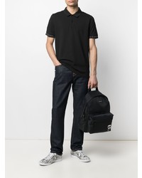 schwarzes bedrucktes Polohemd von Calvin Klein Jeans