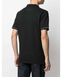schwarzes bedrucktes Polohemd von Calvin Klein Jeans