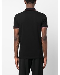 schwarzes bedrucktes Polohemd von Emporio Armani
