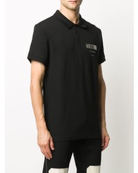 schwarzes bedrucktes Polohemd von Moschino