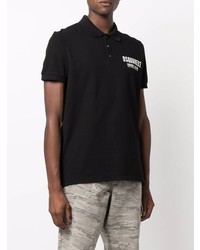 schwarzes bedrucktes Polohemd von DSQUARED2