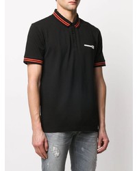 schwarzes bedrucktes Polohemd von Les Hommes Urban