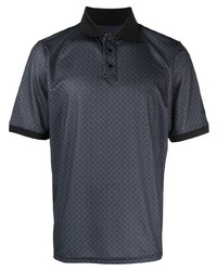 schwarzes bedrucktes Polohemd von Manors Golf
