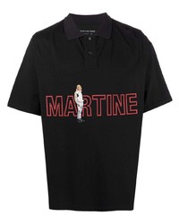 schwarzes bedrucktes Polohemd von Martine Rose