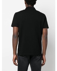 schwarzes bedrucktes Polohemd von Versace
