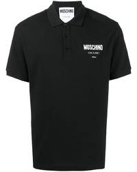 schwarzes bedrucktes Polohemd von Moschino