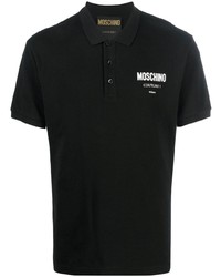 schwarzes bedrucktes Polohemd von Moschino