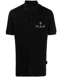 schwarzes bedrucktes Polohemd von Philipp Plein