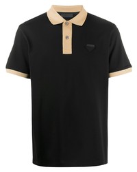 schwarzes bedrucktes Polohemd von Prada