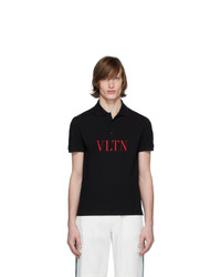 schwarzes bedrucktes Polohemd von Valentino