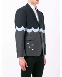 schwarzes bedrucktes Sakko von Thom Browne