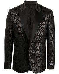 schwarzes bedrucktes Sakko von Versace