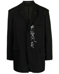 schwarzes bedrucktes Sakko von Yohji Yamamoto