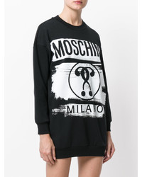 schwarzes bedrucktes Sweatkleid von Moschino