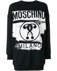 schwarzes bedrucktes Sweatkleid von Moschino