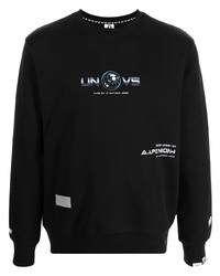 schwarzes bedrucktes Sweatshirt von AAPE BY A BATHING APE