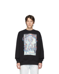 schwarzes bedrucktes Sweatshirt von Acne Studios