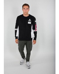 schwarzes bedrucktes Sweatshirt von Alpha Industries